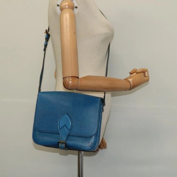 LOUIS VUITTON Epi Cartouchiere MM Shoulder Bag Blue M52245 LV Auth 123038 - Picture 14 of 16